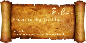 Pruzsinszky Csilla névjegykártya